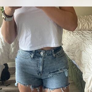 Distressed Denim Shorts